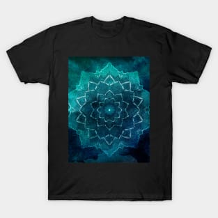 Teal mandala flower T-Shirt